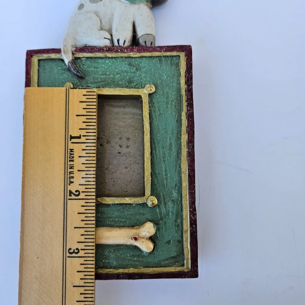 Vintage Dog Photo‎ Frame Puppy Picture Frame Small Desk Decor Bone Accent